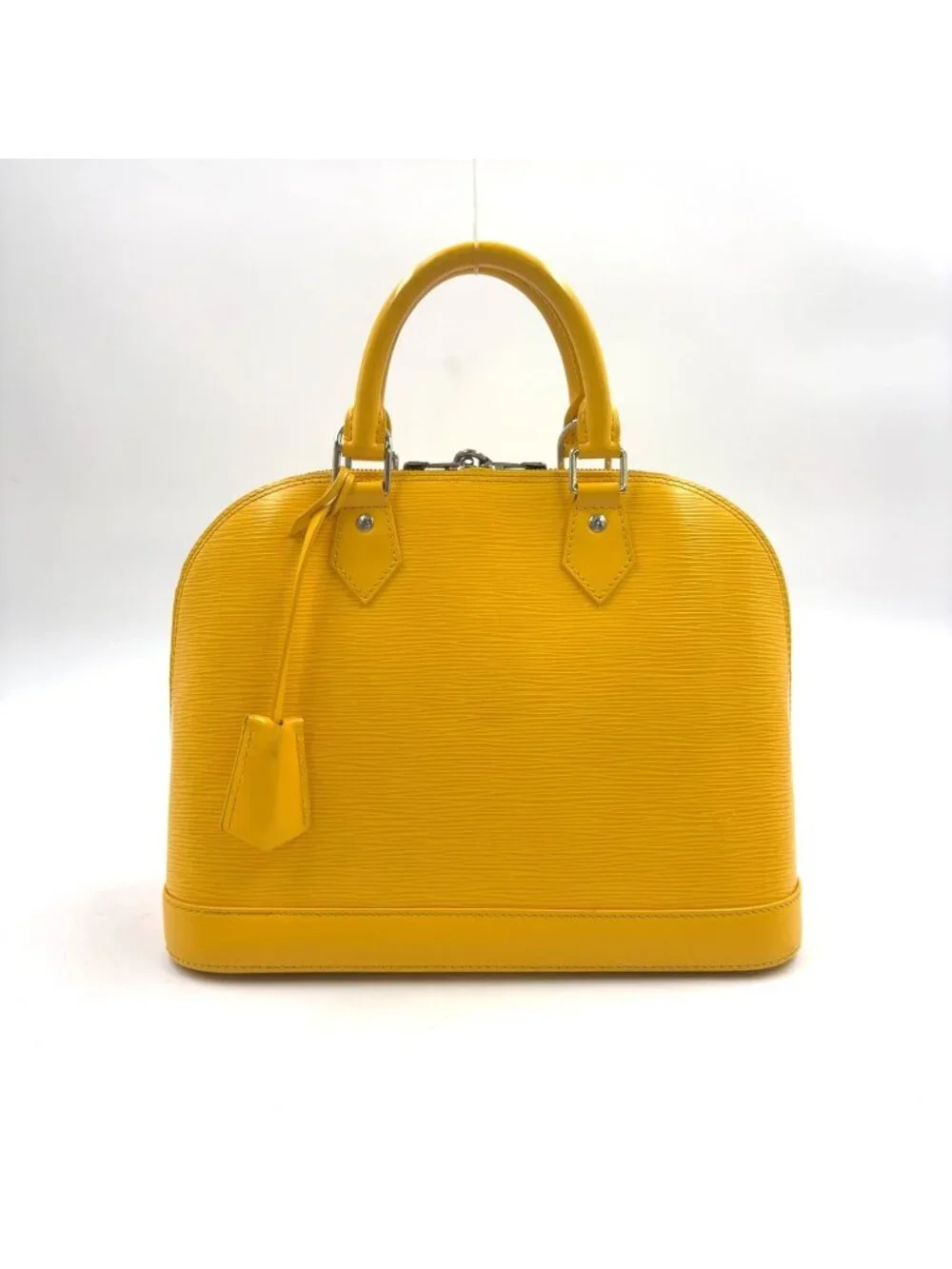 Louis Vuitton Alma PM Epi Citron Leather Yellow Handbag Silver